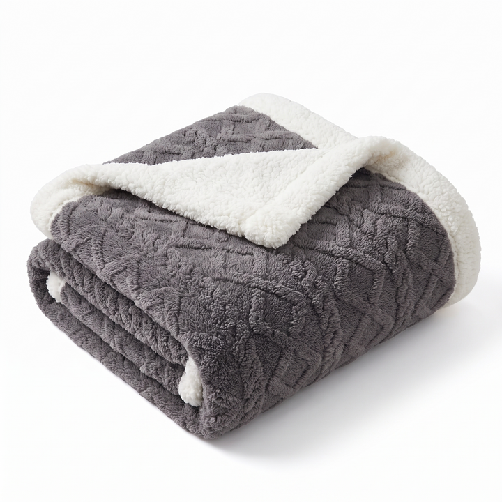 Cosycombe™ Reversible Brushed Sherpa Blanket – Heavy, Warm and Soft
