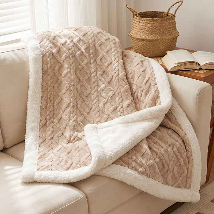 Cosycombe™ Reversible Brushed Sherpa Blanket – Heavy, Warm and Soft