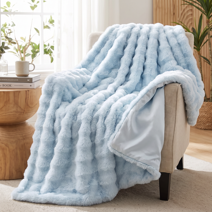 Cosycombe™ Double-Lined Faux Rabbit Fur Throw with Real Weight