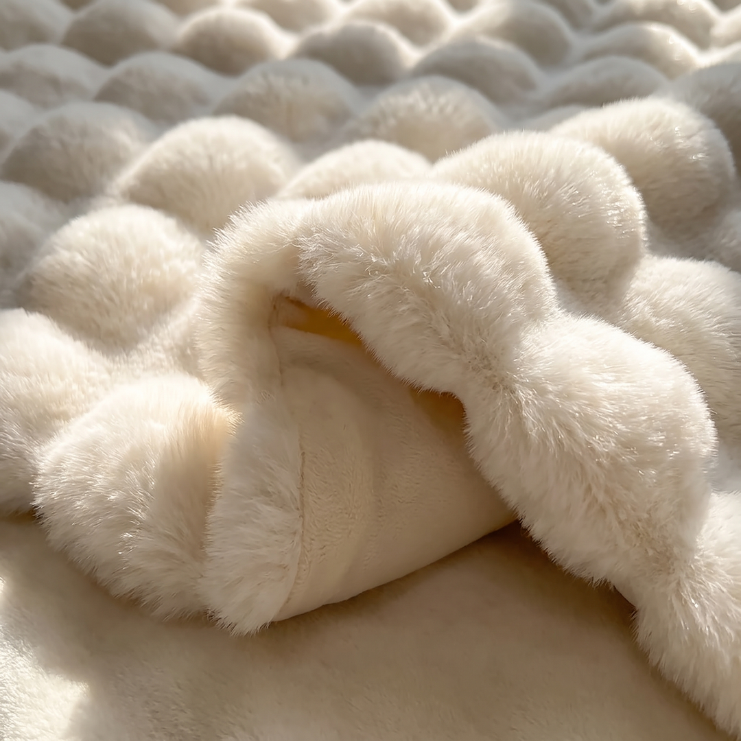 Cosycombe™ Double-Lined Faux Rabbit Fur Throw with Real Weight