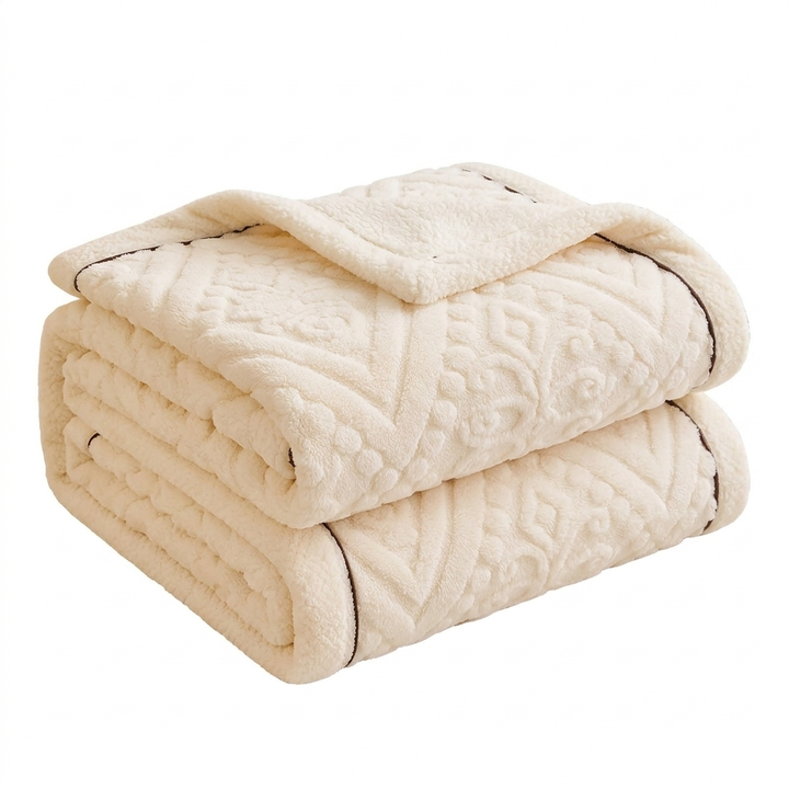 Cosycombe™ Mandala Carved Velvet Sherpa Blanket, Plush and Warm