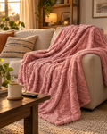 Cosycombe™ Fluffy Flannel Fleece Throw with Stitched Texture