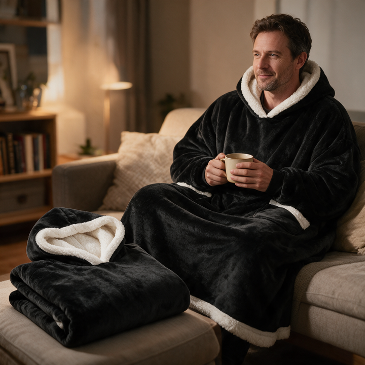 Cosycombe™ Oversized Giant Hoodie Blanket in Thick Brushed Fleece