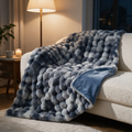 Cosycombe™ Reversible Faux Rabbit Fur Throw with Velvet Fleece Side