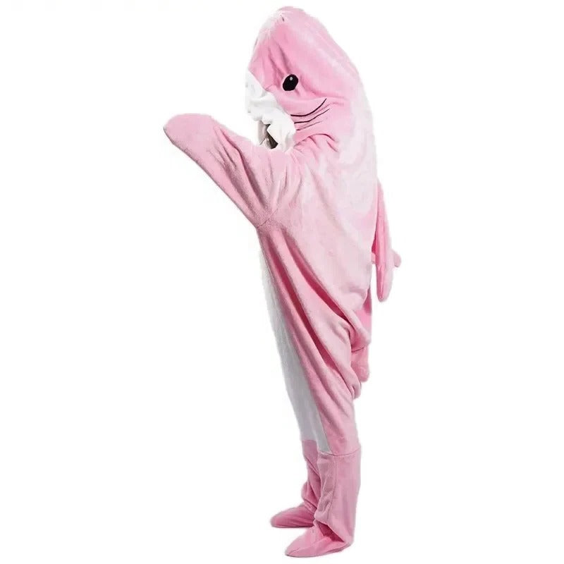 Cosycombe™ Shark Hoodie Blanket in Soft Flannel, Wearable and Fun