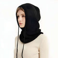 Cosycombe™ Hooded Knit Beanie in Soft Wool Blend with Drawstrings