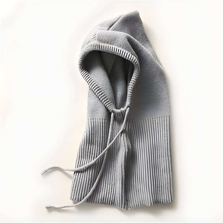 Cosycombe™ Hooded Knit Beanie in Soft Wool Blend with Drawstrings