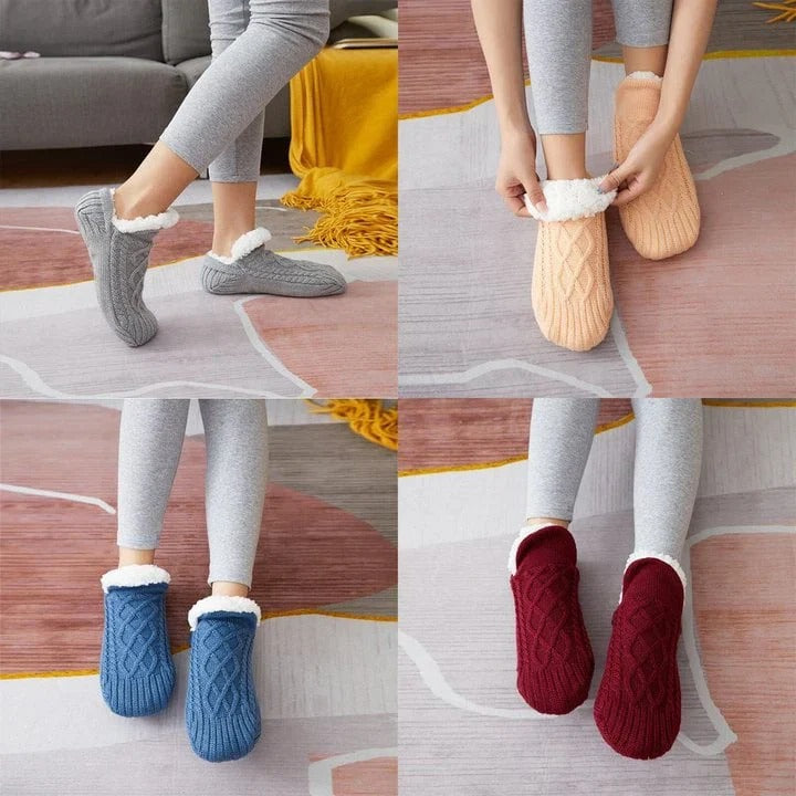 Cosycombe™ Fleece-Lined Thermal Socks with Non-Slip Silicone Grips