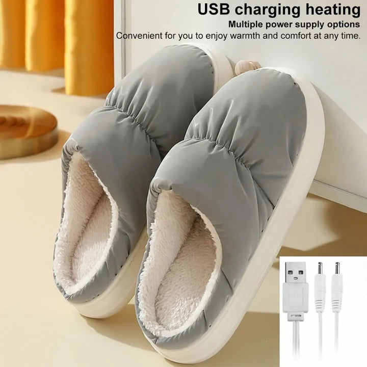 Cosycombe™ USB Heated Slippers with Non-Slip Sole, Plush Lined