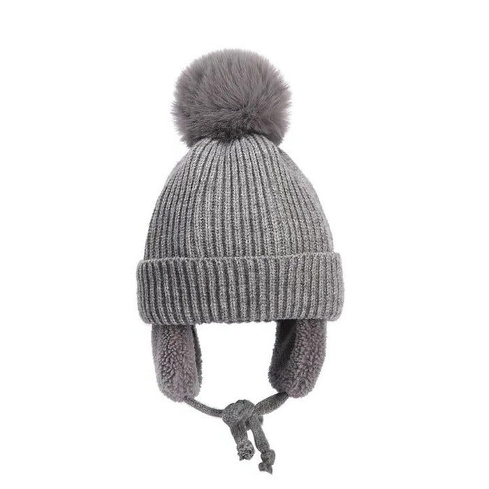 Cosycombe™ Kids' Fleece-Lined Knit Beanie with Earflaps and Pompom