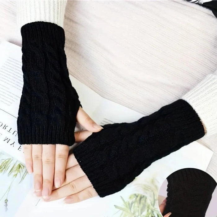 Cosycombe™ Women's Fleece-Lined Fingerless Gloves with Long Cuff