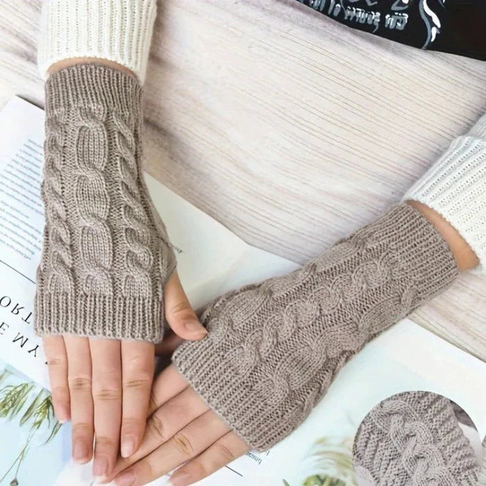Cosycombe™ Women's Fleece-Lined Fingerless Gloves with Long Cuff