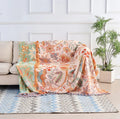 Cosycombe™ Boho Cotton Throw Blanket with Floral Print and Fringe