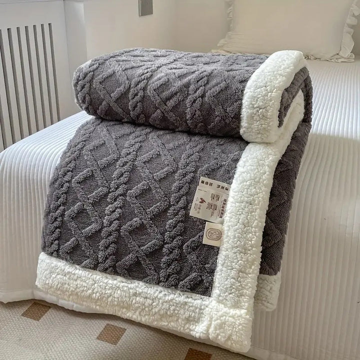 Cosycombe™ Reversible Brushed Sherpa Blanket – Heavy, Warm and Soft