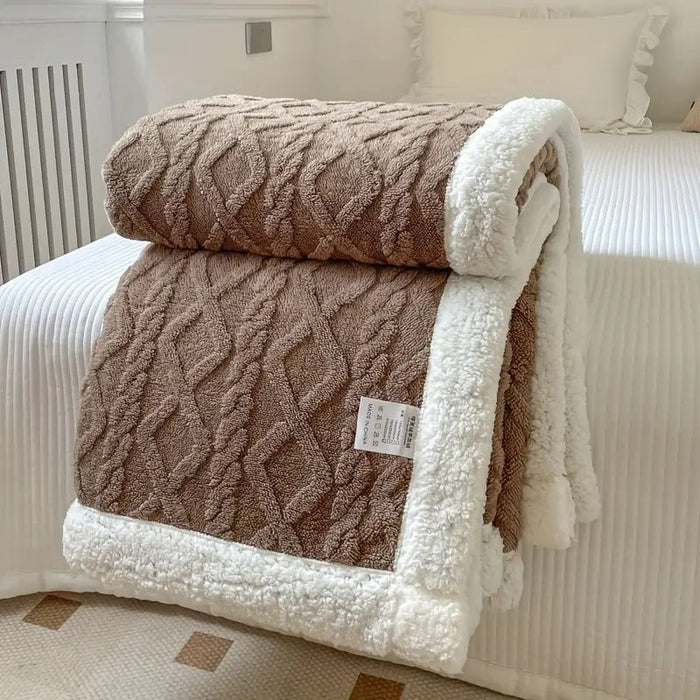 Cosycombe™ Reversible Brushed Sherpa Blanket – Heavy, Warm and Soft