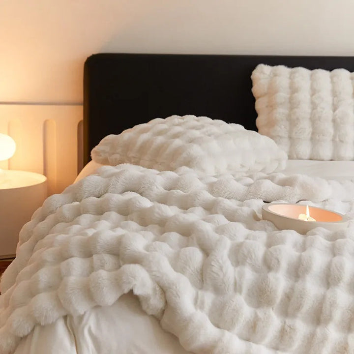 Cosycombe™ Double-Lined Faux Rabbit Fur Throw with Real Weight