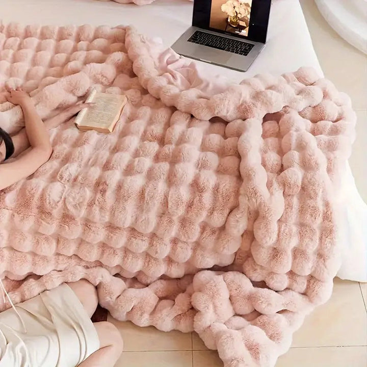 Cosycombe™ Double-Lined Faux Rabbit Fur Throw with Real Weight
