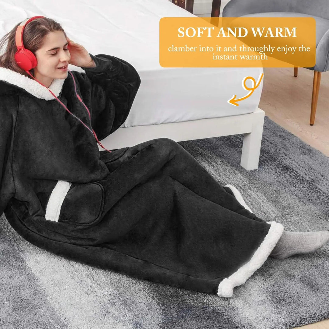 Cosycombe™ Oversized Giant Hoodie Blanket in Thick Brushed Fleece