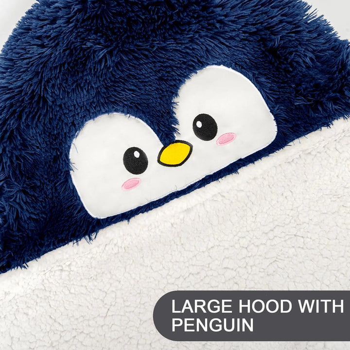 Cosycombe™ Penguin Wearable Blanket with Oversized Hood and Buttons