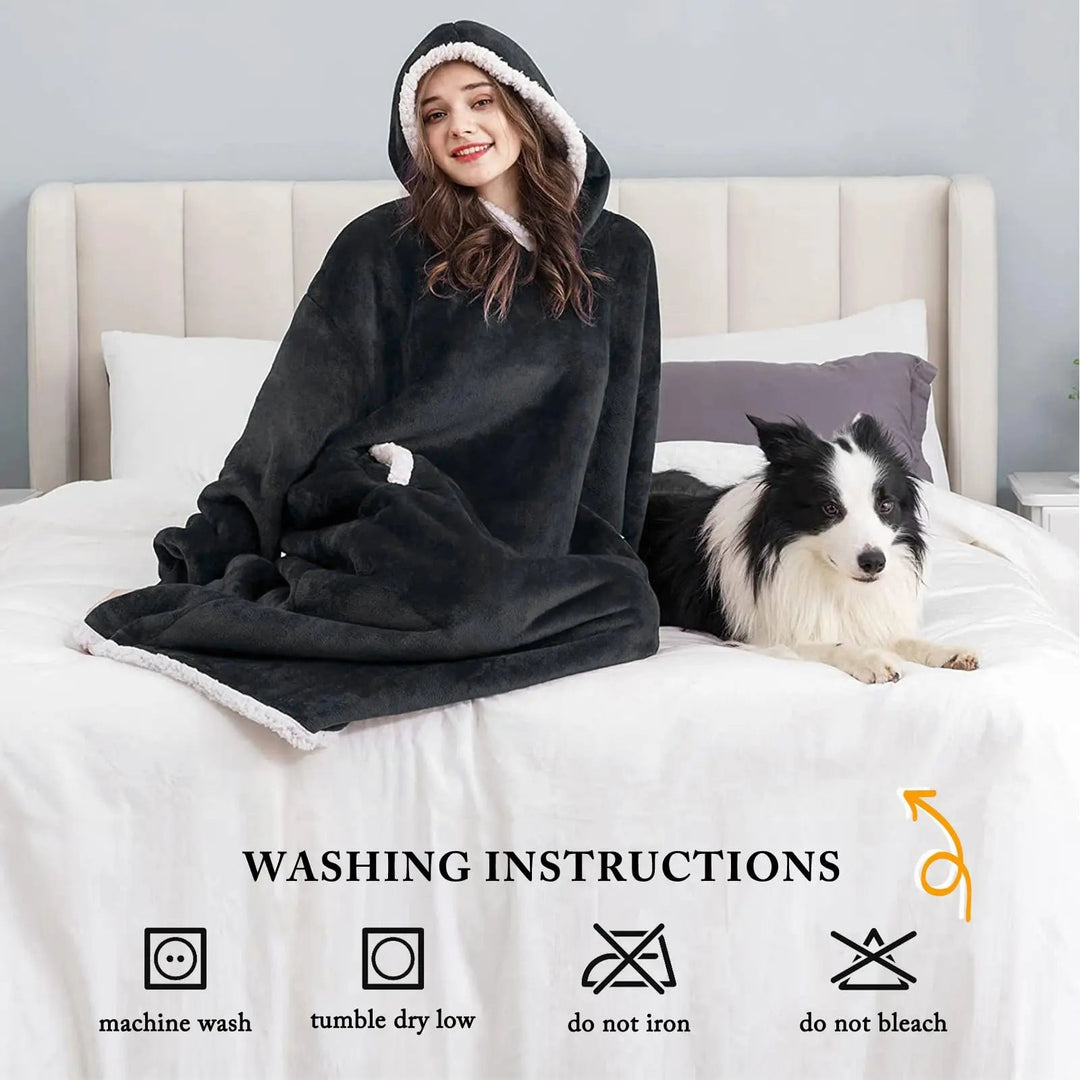 Cosycombe™ Oversized Giant Hoodie Blanket in Thick Brushed Fleece