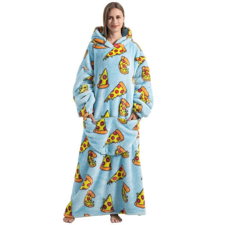 Cosycombe™ Long Wearable Blanket Hoodie with Sherpa Lining and Big Pocket
