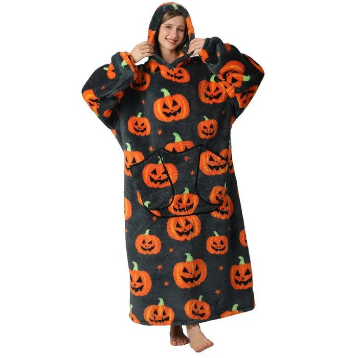 Cosycombe™ Long Wearable Blanket Hoodie with Sherpa Lining and Big Pocket