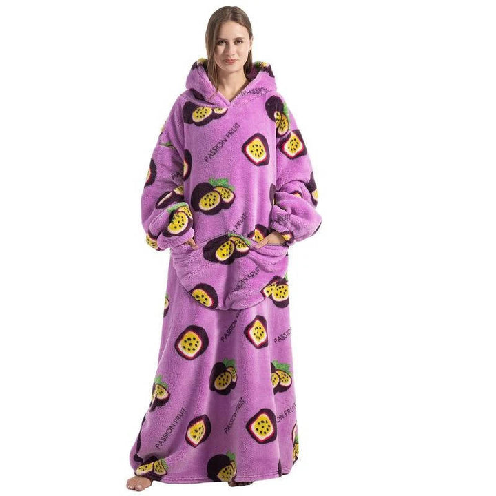 Cosycombe™ Long Wearable Blanket Hoodie with Sherpa Lining and Big Pocket