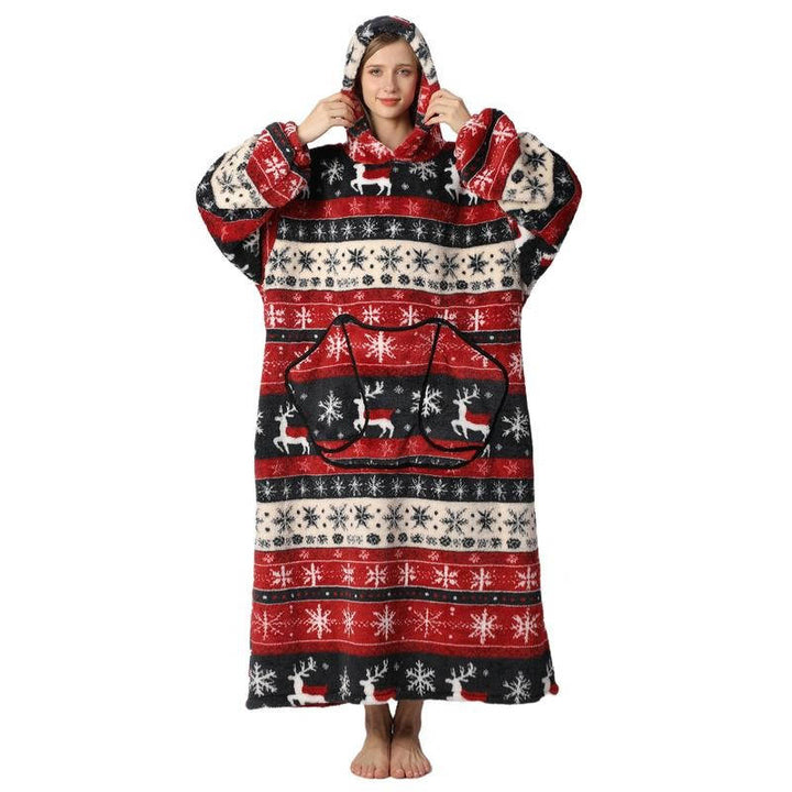 Cosycombe™ Long Wearable Blanket Hoodie with Sherpa Lining and Big Pocket
