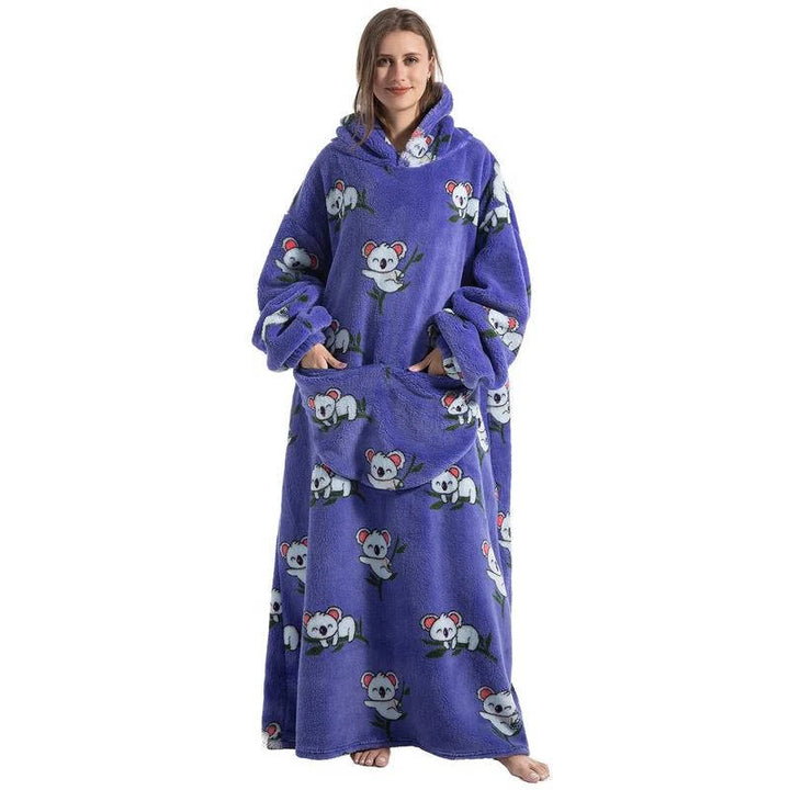 Cosycombe™ Long Wearable Blanket Hoodie with Sherpa Lining and Big Pocket