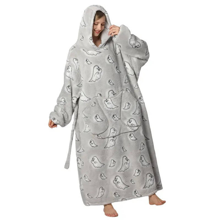 Cosycombe™ Long Wearable Blanket Hoodie with Sherpa Lining and Big Pocket