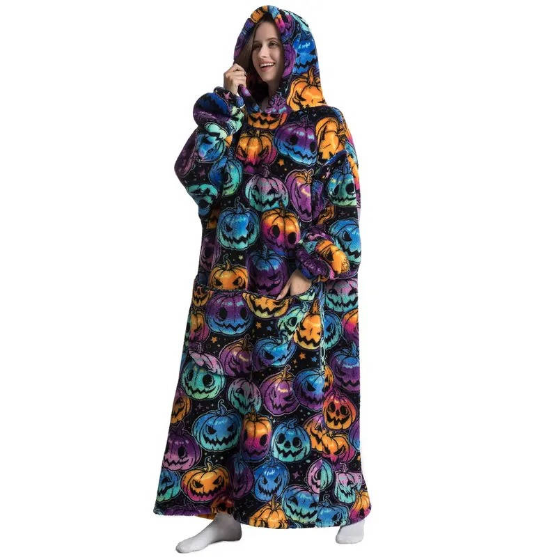 Cosycombe™ Long Wearable Blanket Hoodie with Sherpa Lining and Big Pocket