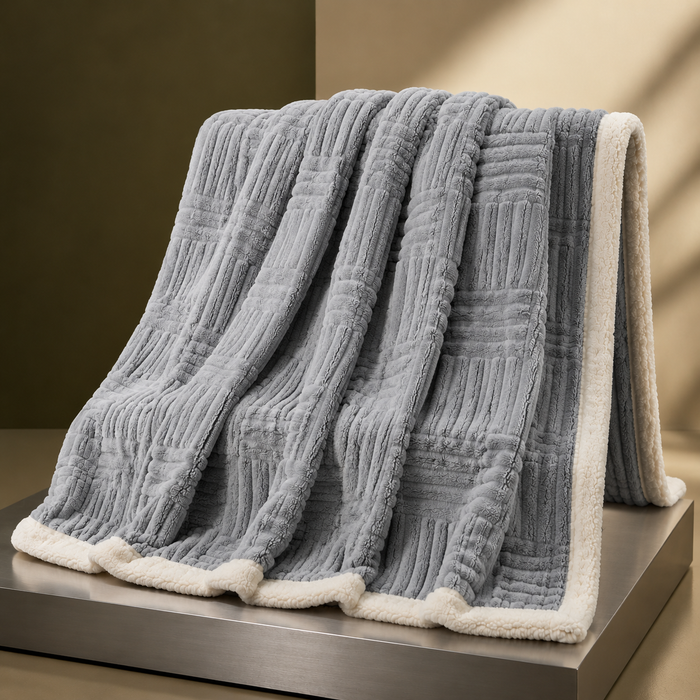 Cosycombe™ Cotton Geometric Throw With a Soft Plush Reverse
