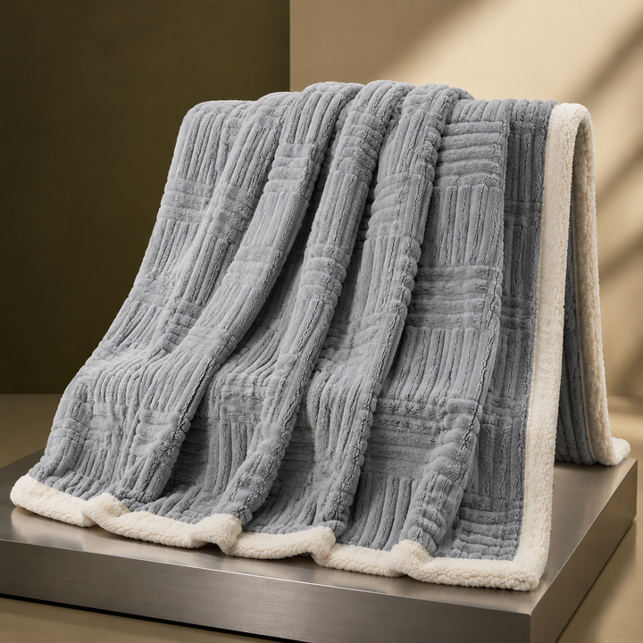 Cosycombe™ Cotton Geometric Throw With a Soft Plush Reverse