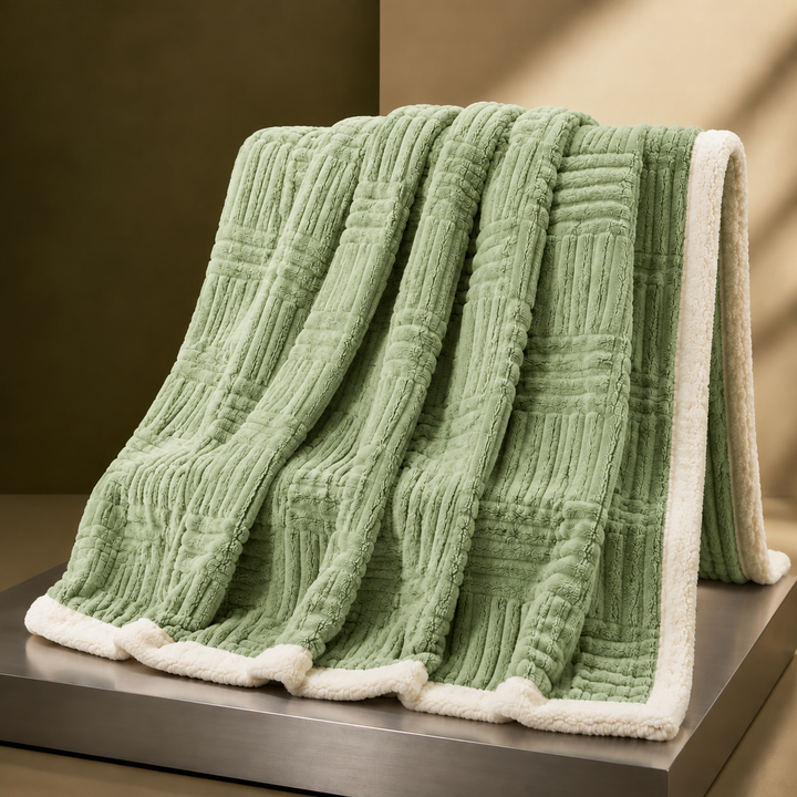 Cosycombe™ Cotton Geometric Throw With a Soft Plush Reverse