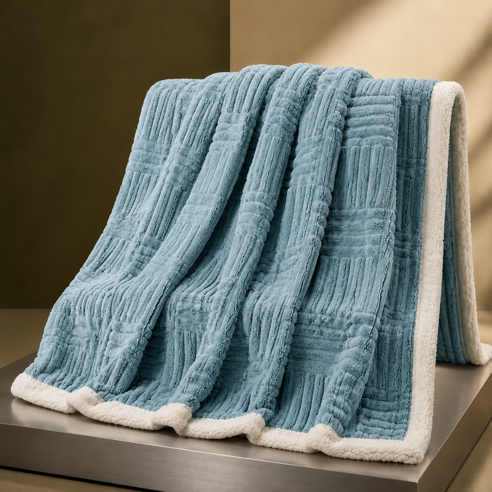 Cosycombe™ Cotton Geometric Throw With a Soft Plush Reverse