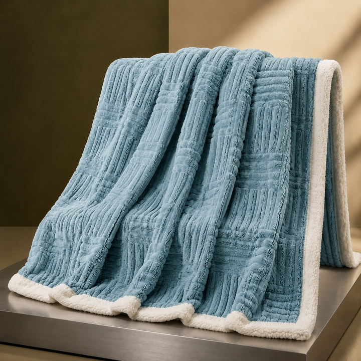 Cosycombe™ Cotton Geometric Throw With a Soft Plush Reverse