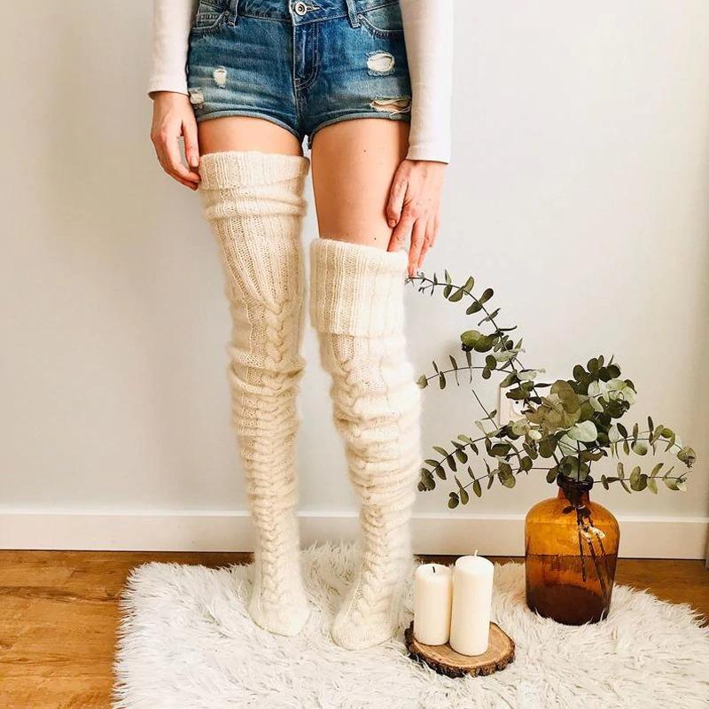 Cosycombe™ Hand-Knitted Over-the-Knee Socks for Boots and Winter