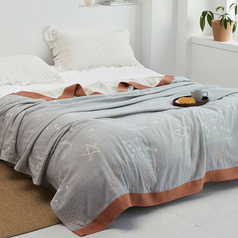 Cosycombe™ Soft Japanese Cotton Throw Blanket with Anti-Pilling Finish