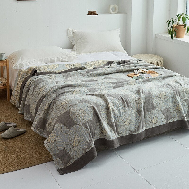 Cosycombe™ Soft Japanese Cotton Throw Blanket with Anti-Pilling Finish