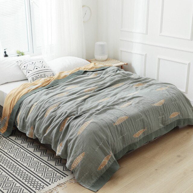 Cosycombe™ Soft Japanese Cotton Throw Blanket with Anti-Pilling Finish