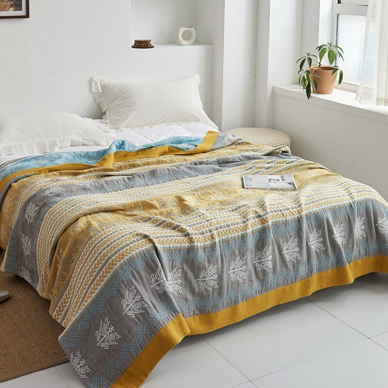 Cosycombe™ Soft Japanese Cotton Throw Blanket with Anti-Pilling Finish
