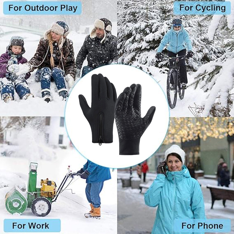 Cosycombe™ Warm Thermal Gloves with 3 Touchscreen Fingers and Zip Fit