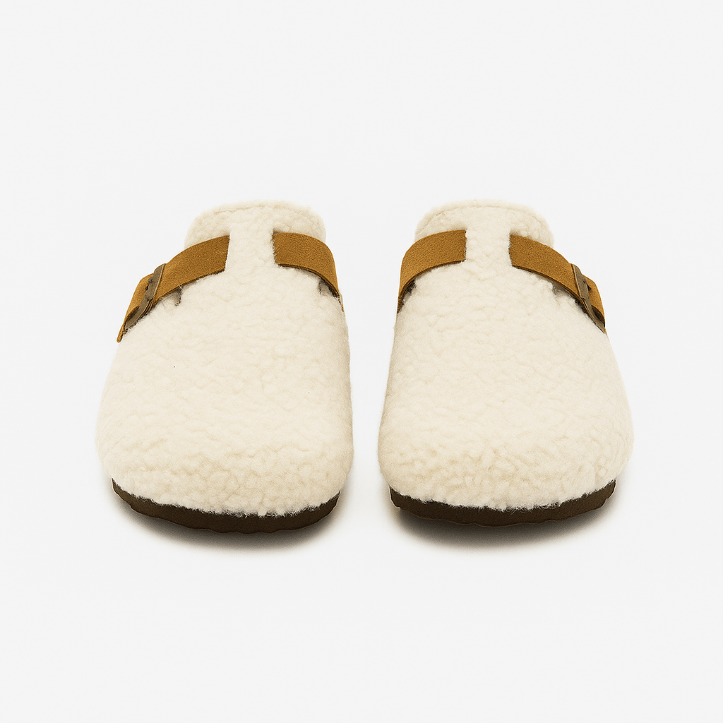 Cosycombe™ Natural Sheep Wool Slippers with Non-Slip Rubber Sole