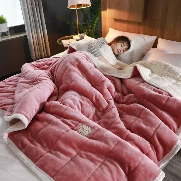 Cosycombe™ Thick Coral Fleece Flannel Blanket, Silky Soft Winter Throw