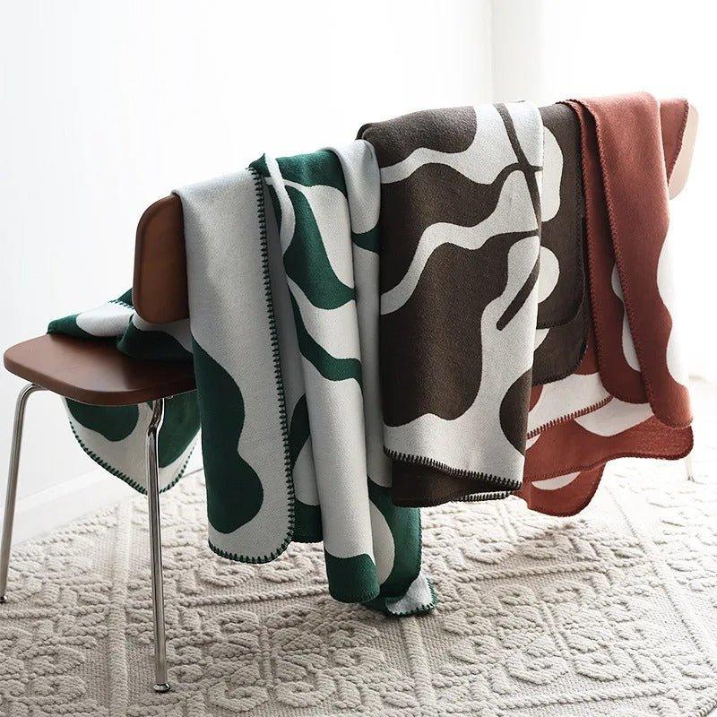 Cosycombe™ Boho Abstract Throw Blanket in a Soft, Skin-Friendly Cotton Blend