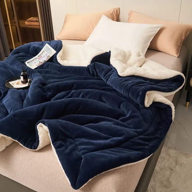 Cosycombe™ Reversible Sherpa Fleece Blanket for Bed and Sofa