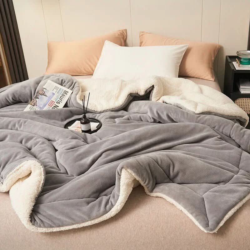 Cosycombe™ Reversible Sherpa Fleece Blanket for Bed and Sofa