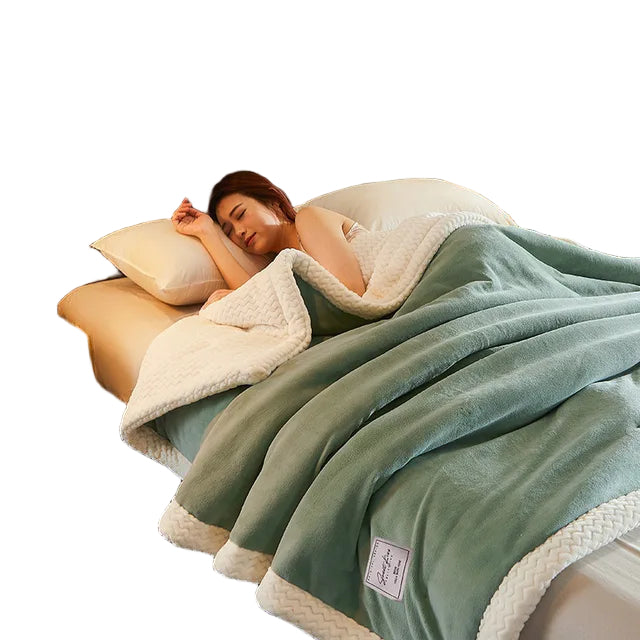Cosycombe™ Soft Winter Fleece Throw in Plain and Striped Colours