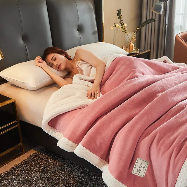 Cosycombe™ Soft Winter Fleece Throw in Plain and Striped Colours
