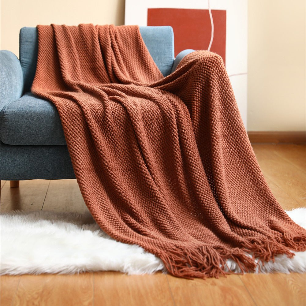 Cosycombe™ Scandinavian Knitted Blanket – Soft Throw for Sofa and Bed